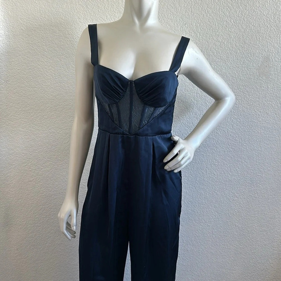 AZAZIE RAQUEL STRETCH SATIN JUMPSUIT - Picture 3 of 10